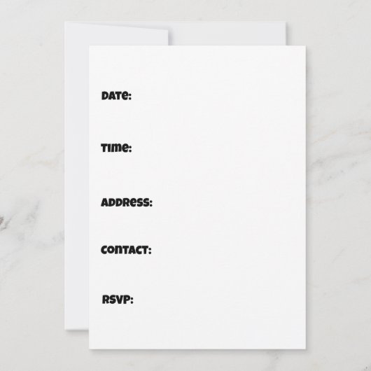 ウンチパーティーおもしろいかわいい女の子の誕生日 招待状 (裏面)