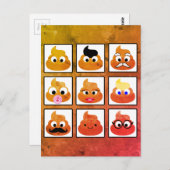 ウンチ多くの顔ヴィンテージ古い紙 ポストカード (正面/裏面)