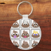 ウンチ多くの顔 キーホルダー (正面)