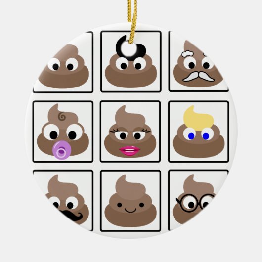 ウンチ多くの顔 セラミックオーナメント (正面)