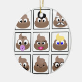 ウンチ多くの顔 セラミックオーナメント (左)