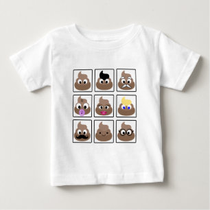 ウンチ多くの顔 ベビーTシャツ