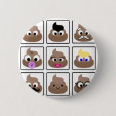 ウンチ多くの顔 缶バッジ (正面)