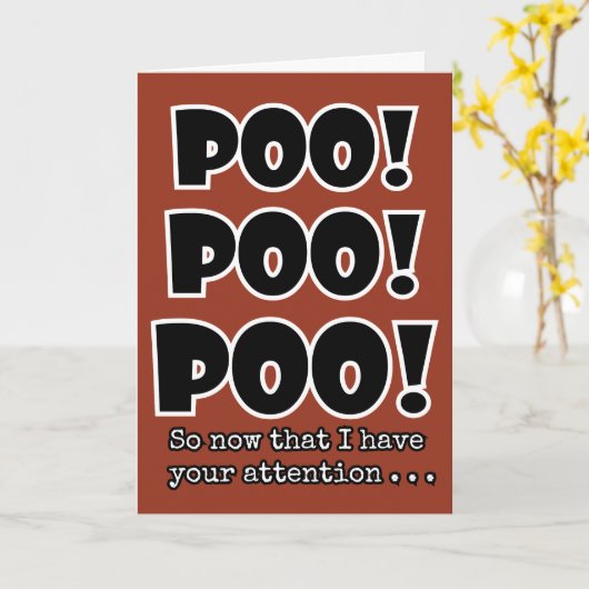 ウンチ絵文字おもしろいうんかわいいイタズラ子供の誕生日 カード (黄色い花)