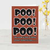 ウンチ絵文字おもしろいうんかわいいイタズラ子供の誕生日 カード (黄色い花)