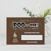 ウンチ絵文字かわいいおもしろい誕生日パーティーの子供 招待状 (スタンド正面)