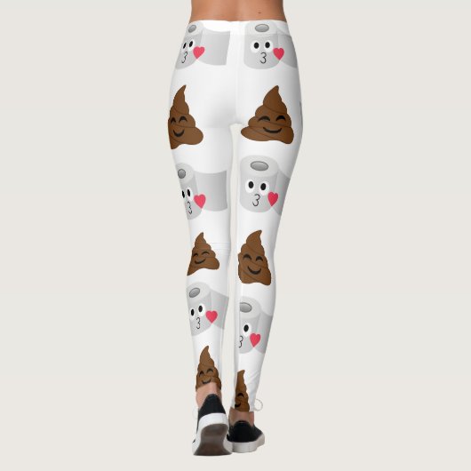 ウンチ絵文字とトイレティッシュペーパー レギンス (裏面)