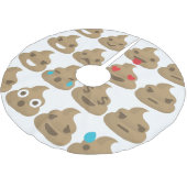 ウンチ絵文字クリスマスツリースカートクリスマス ブラッシュドポリエステルツリースカート (アングル)