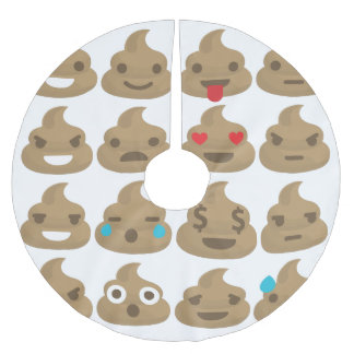 ウンチ絵文字クリスマスツリースカートクリスマス ブラッシュドポリエステルツリースカート