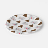 ウンチ絵文字トイレティッシュペーパー ペーパープレート (アングル)