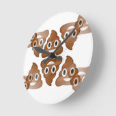 ウンチ絵文字 ラウンド壁時計 (傾斜)