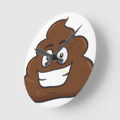 ウンチ絵文字 ラウンド壁時計 (傾斜)