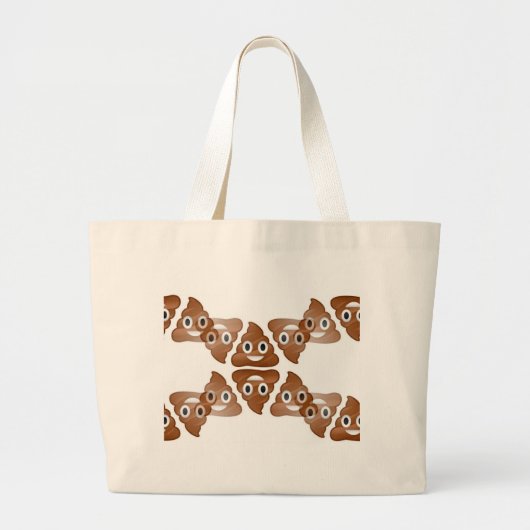 ウンチ絵文字 ラージトートバッグ (正面)