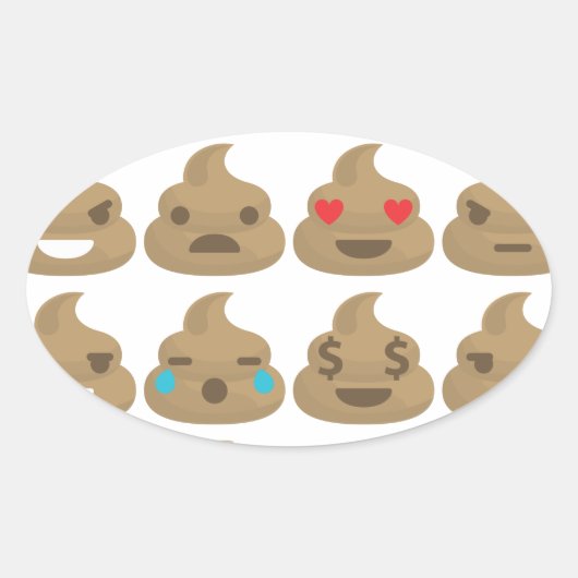 ウンチ絵文字 楕円形シール (正面)