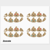 ウンチ絵文字 楕円形シール (シート)