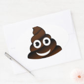 ウンチ絵文字 楕円形シール (封筒)