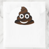ウンチ絵文字 楕円形シール (バッグ)