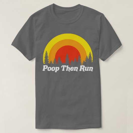 ウンチ走おもしろい夕日 Tシャツ (デザイン正面)
