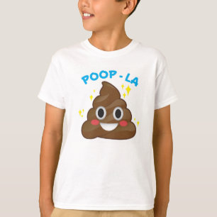 ウンチ- Laの幸せなPoo EmojiのTシャツ Tシャツ