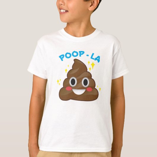 ウンチ- Laの幸せなPoo EmojiのTシャツ Tシャツ (正面)