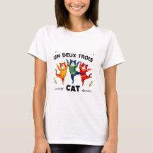 ウンデウトリス猫アート女性Tシャツ