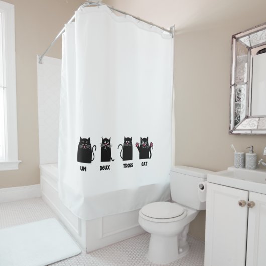 ウンデウトリス猫パおもしろいンピンクの爪ヒゲ シャワーカーテン (インサイチュ)
