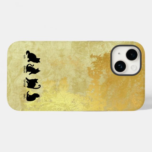 ウンデウトリス猫フェイク金ゴールドリーフ動揺してかわいいC Case-Mate iPhoneケース (裏面 (横))