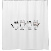 ウンドゥトリス猫4眼鏡パおもしろいンフランスの。 シャワーカーテン (正面)