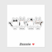 ウンドゥトリス猫4眼鏡パおもしろいンフランスの。 シール (シート)