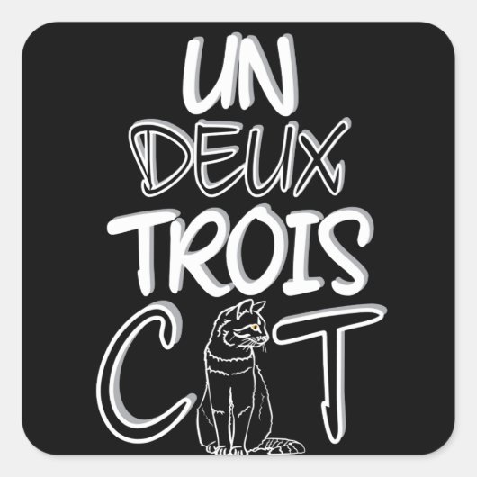ウンドゥトロワキャッおもしろいトフランスの スクエアシール (正面)