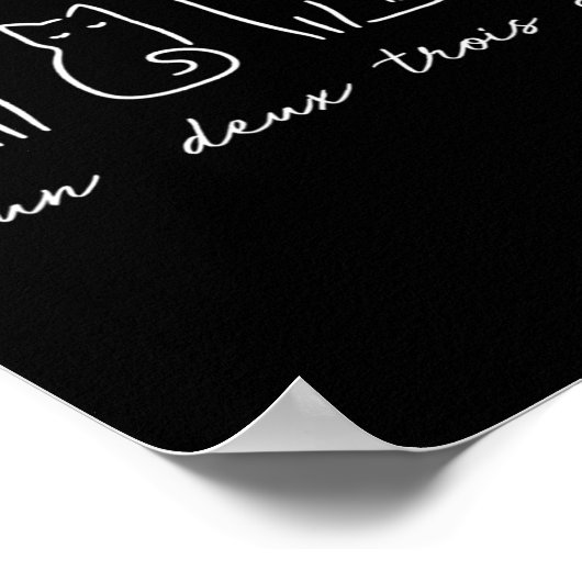 ウンドゥトロワキャットおもしろい猫好き1 ポスター (角)