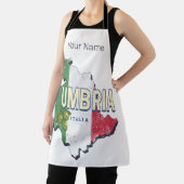 ウンブリアイタリアレトロ地域マップヴィンテージ土産 エプロン (インサイチュ)
