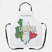 ウンブリアイタリアレトロ地域マップヴィンテージ土産 エプロン (正面)