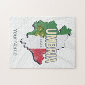 ウンブリアイタリアレトロ地域マップヴィンテージ土産 ジグソーパズル (横)