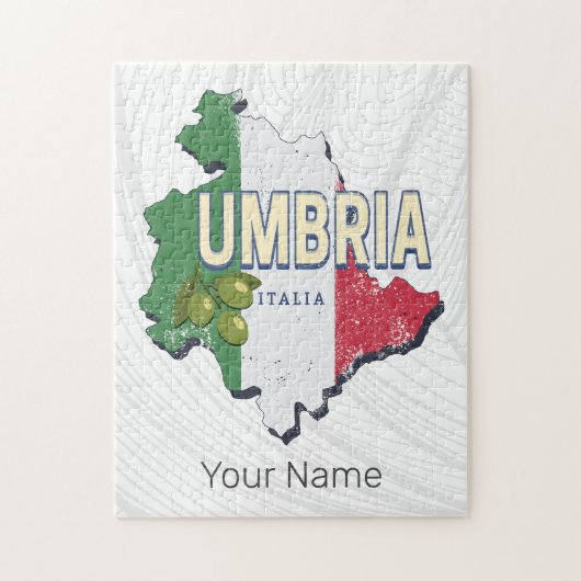 ウンブリアイタリアレトロ地域マップヴィンテージ土産 ジグソーパズル (縦)