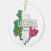 ウンブリアイタリアレトロ地域マップヴィンテージ土産 セラミックオーナメント (左)