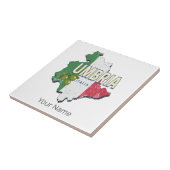 ウンブリアイタリアレトロ地域マップヴィンテージ土産 タイル (側面)