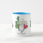 ウンブリアイタリアレトロ地域マップヴィンテージ土産 マグカップ (中央)