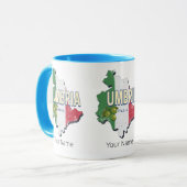 ウンブリアイタリアレトロ地域マップヴィンテージ土産 マグカップ (正面左)