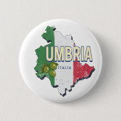 ウンブリアイタリアレトロ地域マップヴィンテージ土産 缶バッジ (正面)