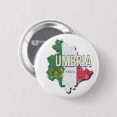 ウンブリアイタリアレトロ地域マップヴィンテージ土産 缶バッジ (正面&裏面)