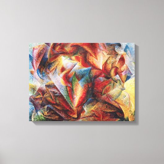 ウンベルト・ボッチョーニによるサッカー選手の躍動感 キャンバスプリント (正面)