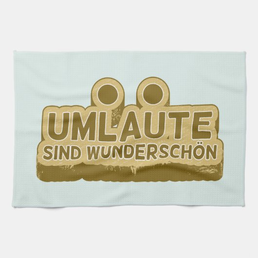 ウンラウテsind wunderschen Geman言語UMLAUT キッチンタオル (横)