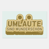 ウンラウテsind wunderschen Geman言語UMLAUT 長方形シール (正面)