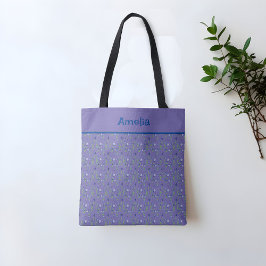 ウーсテブルーベリーの水の色のパターン名periwinkle トートバッグ
