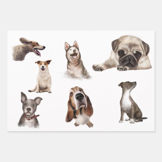 ウーは犬を外に出した ラッピングペーパーシート (正面)