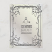 ウーエレガントズラモダン結婚式は日付を除く 案内ポストカード (正面)