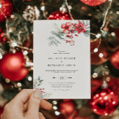 ウーエレガントター・ベリ結婚ー・ポインセチア 招待状