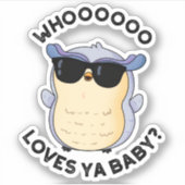 ウーオーラブヤベビーおもしろいフクロウプン シール (正面)