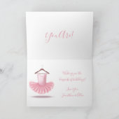 ウーザズトゥキュートバレリーナピンクガーリー誕生日 カード (内部)